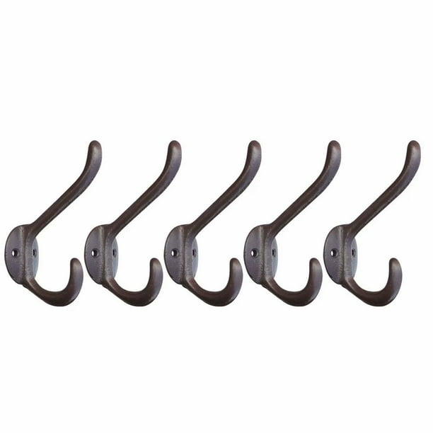 10x Heavy Duty Dual Coat Hat Double Hooks Wall Mounted Retro Single Door Hanger 10x Heavy Duty Dual Coat Hat Double Hooks Wall Mounted Retro Single Door Hanger